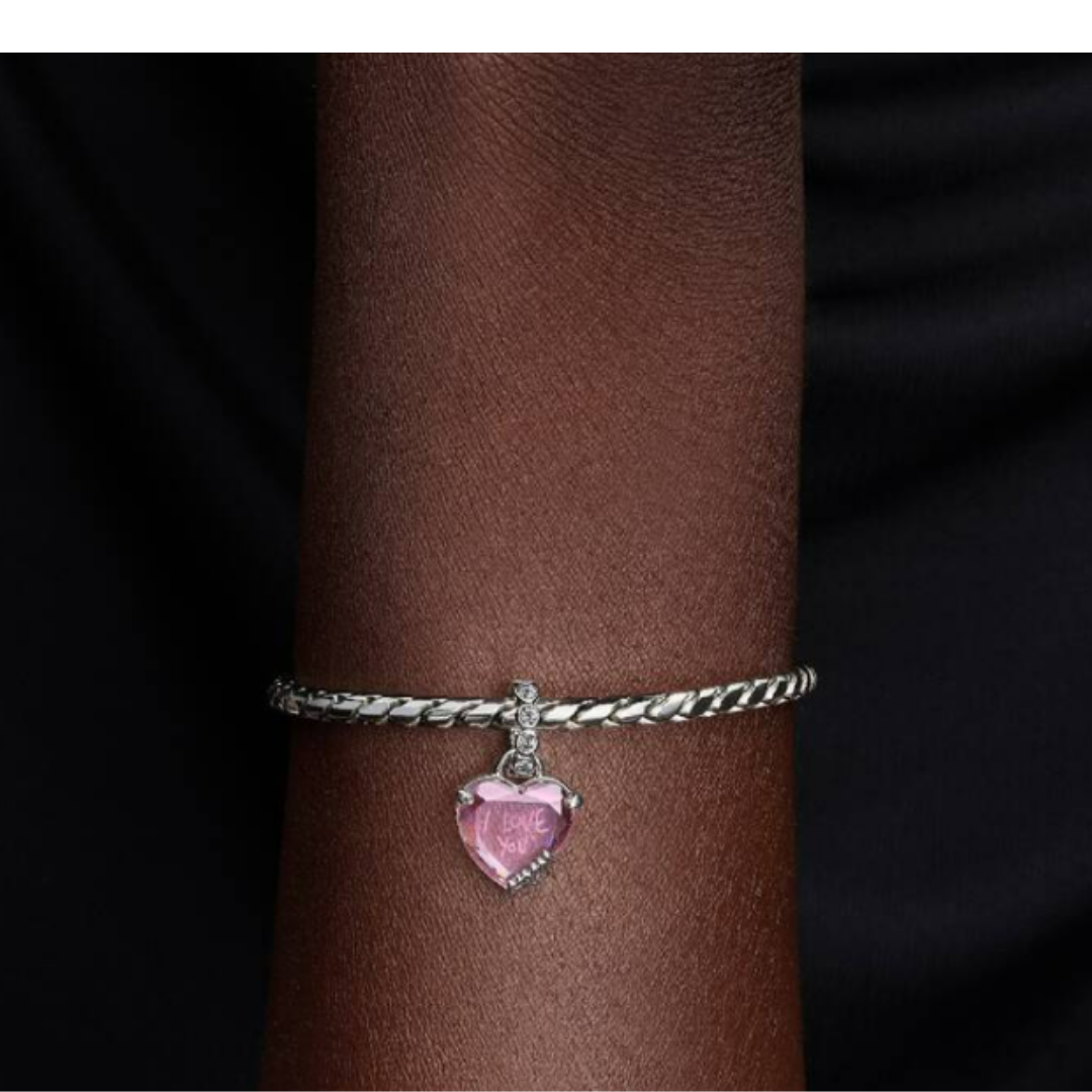 Charm Colgante I Love You Mom en Plata