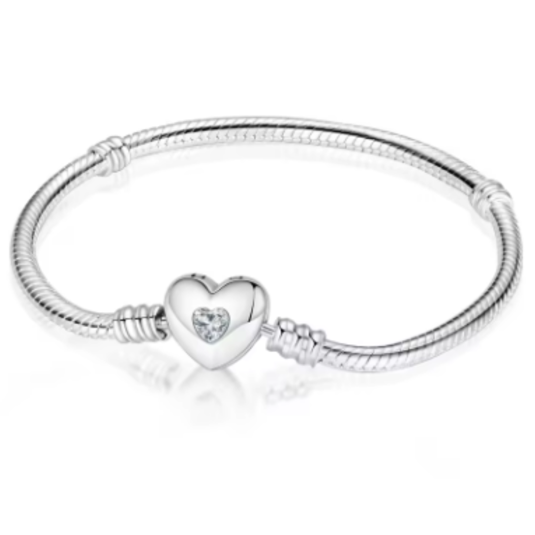 Pulsera corazón con cristal Plata 925
