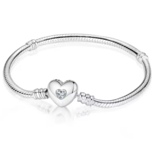 Pulsera corazón con cristal Plata 925