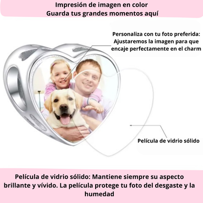 Charm Corazon Huella de Perro con Cristales