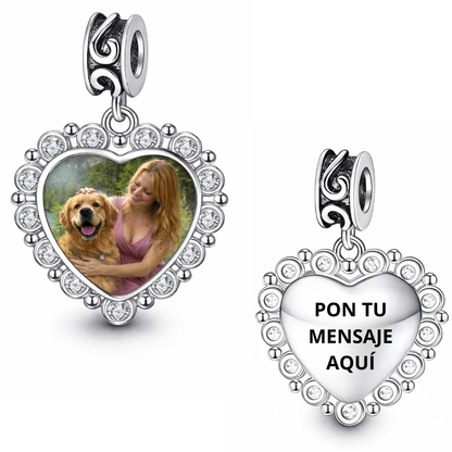 Charm Colgante Corazon con Cristales