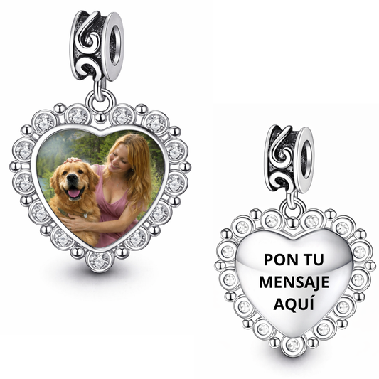 Charm Colgante Corazon con Cristales