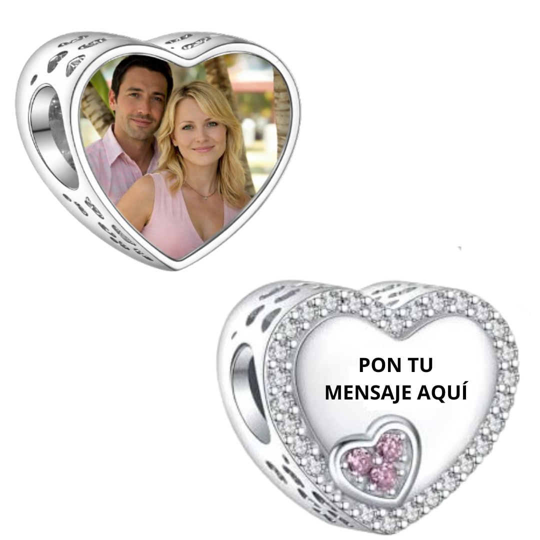 Charm Corazón con Mensaje y Cristales