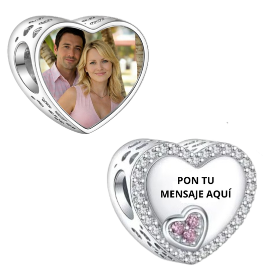 Charm Corazón con Mensaje y Cristales