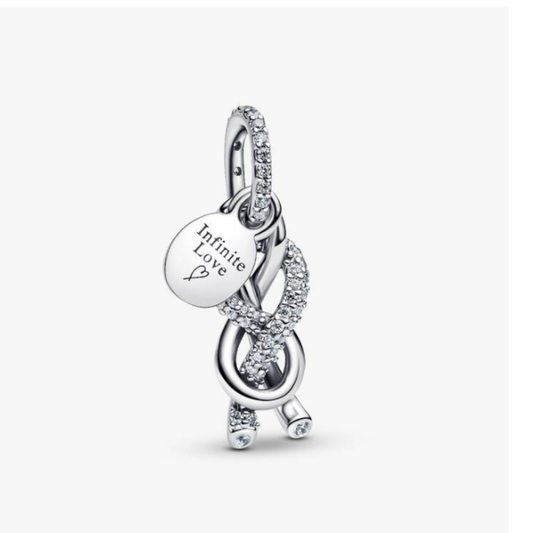 Charm Colgante Nudo Infinito en Plata de primera ley