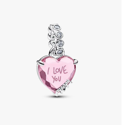 Charm Colgante I Love You Mom en Plata