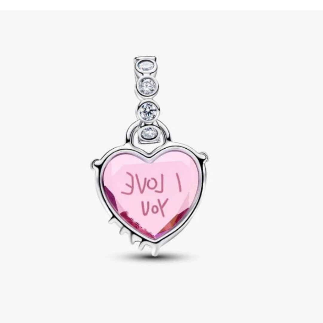 Charm Colgante I Love You Mom en Plata